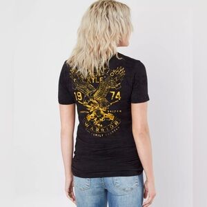 Affliction American Sniper Chris‎ Kyle Black & Yellow Burnout V Neck T